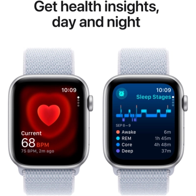Смарт-годинник Apple Watch SE 2024 GPS 40mm Silver Aluminium Case with Blue Cloud Sport Loop (MXEE3QH/A)