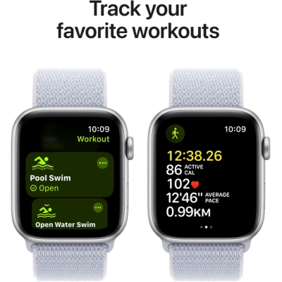 Смарт-годинник Apple Watch SE 2024 GPS 40mm Silver Aluminium Case with Blue Cloud Sport Loop (MXEE3QH/A)