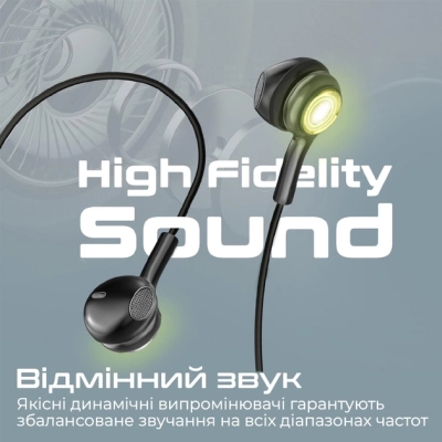 Навушники Promate LumiBuds-C Black (lumibuds-c.black)