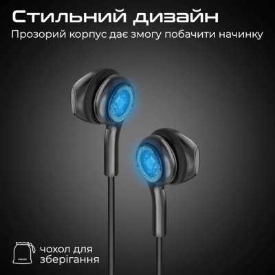 Навушники Promate LumiBuds-C Black (lumibuds-c.black)