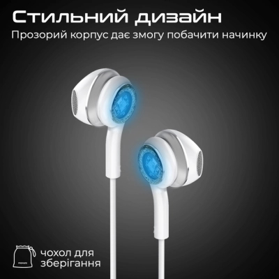 Навушники Promate LumiBuds-C Silver (lumibuds-c.silver)