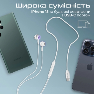 Навушники Promate LumiBuds-C Silver (lumibuds-c.silver)