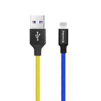 Дата кабель USB 2.0 AM to Lightning 1.0m National ColorWay (CW-CBUL052-BLY)