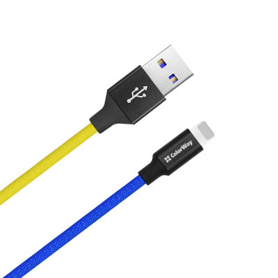 Дата кабель USB 2.0 AM to Lightning 1.0m National ColorWay (CW-CBUL052-BLY)