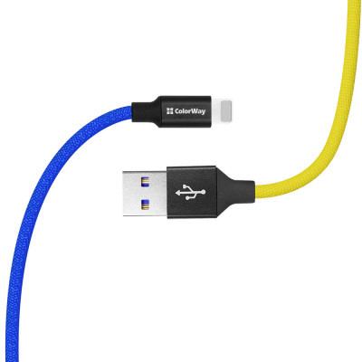 Дата кабель USB 2.0 AM to Lightning 1.0m National ColorWay (CW-CBUL052-BLY)