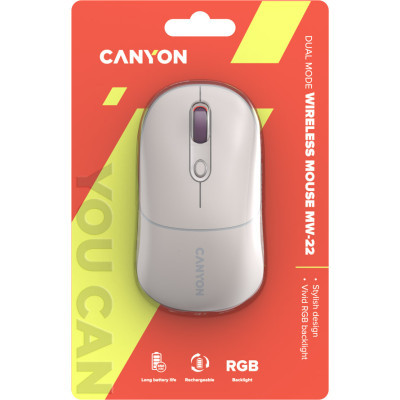 Мишка Canyon MW-22 Dual Band RGB Wireless Rice (CNS-CMSW22RC)