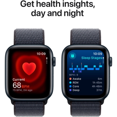 Смарт-годинник Apple Watch SE 2024 GPS 44mm Midnight Aluminium Case with Ink Sport Loop (MXEP3QH/A)