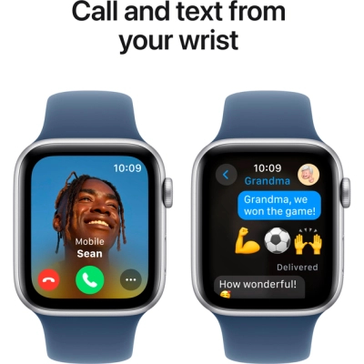 Смарт-годинник Apple Watch SE 2024 GPS 44mm Silver Aluminium Case with Denim Sport Band - S/M (MXEQ3QH/A)