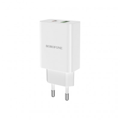 Зарядний пристрій BOROFONE BA56A Lavida dual port PD20W+QC3.0 charger White (BA56AW)