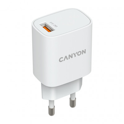 Зарядний пристрій Canyon Wall charger 1*USB, QC3.0 18W (CNE-CHA18W)