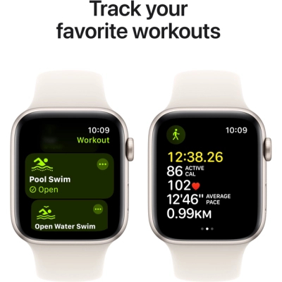 Смарт-годинник Apple Watch SE 2024 GPS 44mm Starlight Aluminium Case with Starlight Sport Band - M/L (MXEV3QH/A)