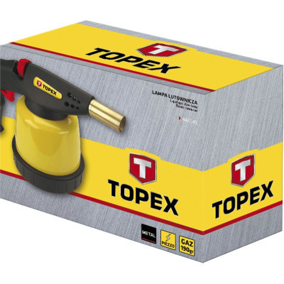 Газовий паяльник Topex п'єзозапалювання, 20 мл, картриджі 190 г (44E141)