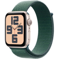 Смарт-годинник Apple Watch SE 2024 GPS 44mm Starlight Aluminium Case with Lake Green Sport Loop (MXEW3QH/A)