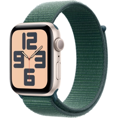 Смарт-годинник Apple Watch SE 2024 GPS 44mm Starlight Aluminium Case with Lake Green Sport Loop (MXEW3QH/A)