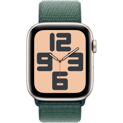 Смарт-годинник Apple Watch SE 2024 GPS 44mm Starlight Aluminium Case with Lake Green Sport Loop (MXEW3QH/A)