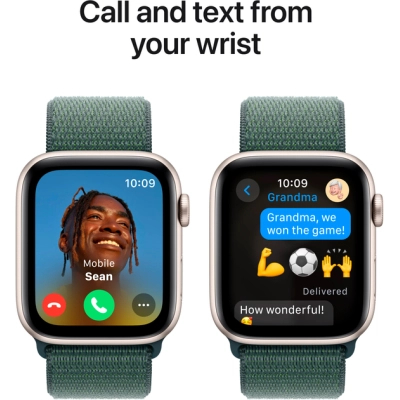 Смарт-годинник Apple Watch SE 2024 GPS 44mm Starlight Aluminium Case with Lake Green Sport Loop (MXEW3QH/A)