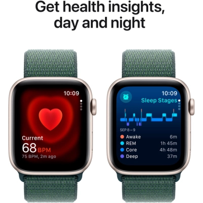 Смарт-годинник Apple Watch SE 2024 GPS 44mm Starlight Aluminium Case with Lake Green Sport Loop (MXEW3QH/A)