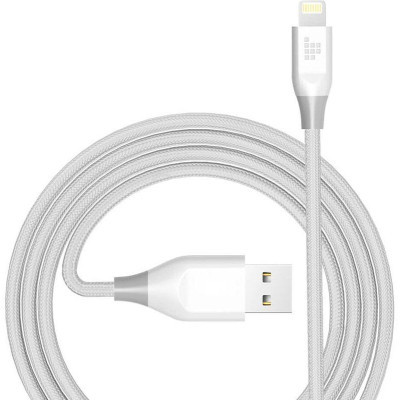 Дата кабель USB 2.0 AM to Lightning 1.2m MFi 19AWG Nylon White Tronsmart (210343)