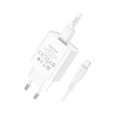 Зарядний пристрій BOROFONE BA74A Aspirer single port charger set(iP) White (BA74ALW)