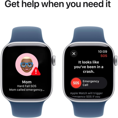 Смарт-годинник Apple Watch Series 10 GPS 42mm Silver Aluminium Case with Denim Sport Band - M/L (MWWC3QH/A)