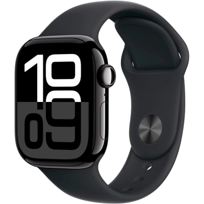 Смарт-годинник Apple Watch Series 10 GPS 42mm Jet Black Aluminium Case with Black Sport Band - M/L (MWWF3QH/A)