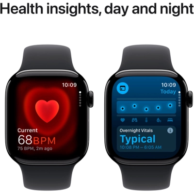 Смарт-годинник Apple Watch Series 10 GPS 42mm Jet Black Aluminium Case with Black Sport Band - M/L (MWWF3QH/A)
