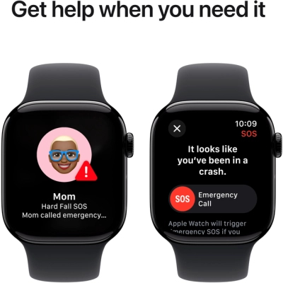 Смарт-годинник Apple Watch Series 10 GPS 42mm Jet Black Aluminium Case with Black Sport Band - M/L (MWWF3QH/A)