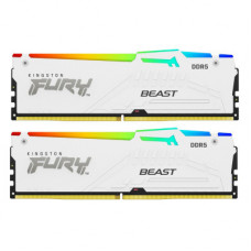 Модуль пам'яті для комп'ютера DDR5 32GB (2x16GB) 5200 MHz Beast White RGB Kingston Fury (ex.HyperX) (KF552C36BWEAK2-32)