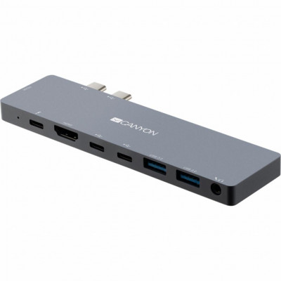 Порт-реплікатор Canyon Docking Station with 8 ports, 1*Type C PD100W+2*Type C (CNS-TDS08DG)