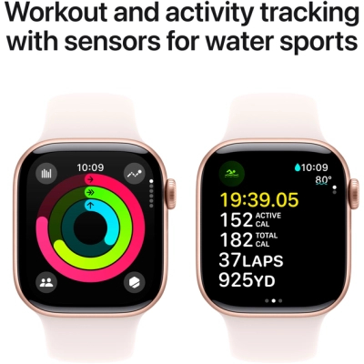 Смарт-годинник Apple Watch Series 10 GPS 42mm Rose Gold Aluminium Case with Light Blush Sport Band - M/L (MWWJ3QH/A)