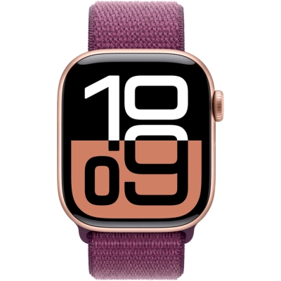Смарт-годинник Apple Watch Series 10 GPS 42mm Rose Gold Aluminium Case with Plum Sport Loop (MWWK3QH/A)