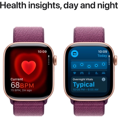 Смарт-годинник Apple Watch Series 10 GPS 42mm Rose Gold Aluminium Case with Plum Sport Loop (MWWK3QH/A)