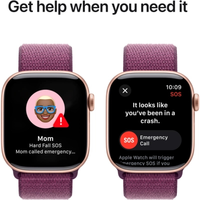 Смарт-годинник Apple Watch Series 10 GPS 42mm Rose Gold Aluminium Case with Plum Sport Loop (MWWK3QH/A)