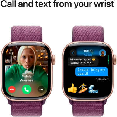 Смарт-годинник Apple Watch Series 10 GPS 42mm Rose Gold Aluminium Case with Plum Sport Loop (MWWK3QH/A)