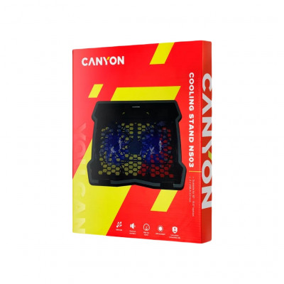 Підставка до ноутбука Canyon NS03, 10-15.6 laptop, dual-fan with 2x2.0 USB hub (CNE-HNS03)