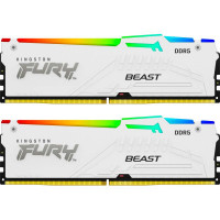 Модуль пам'яті для комп'ютера DDR5 64GB (2x32GB) 5200 MHz FURY Beast White RGB Kingston Fury (ex.HyperX) (KF552C40BWAK2-64)