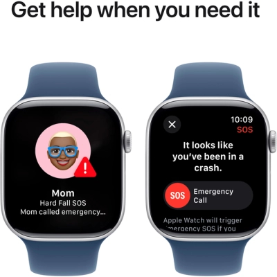 Смарт-годинник Apple Watch Series 10 GPS 46mm Silver Aluminium Case with Denim Sport Band - S/M (MWWL3QH/A)