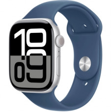 Смарт-годинник Apple Watch Series 10 GPS 46mm Silver Aluminium Case with Denim Sport Band - M/L (MWWM3QH/A)