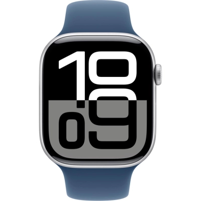 Смарт-годинник Apple Watch Series 10 GPS 46mm Silver Aluminium Case with Denim Sport Band - M/L (MWWM3QH/A)