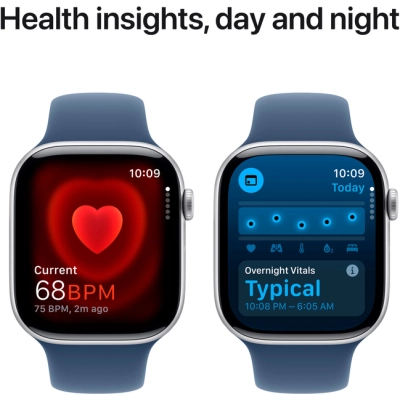 Смарт-годинник Apple Watch Series 10 GPS 46mm Silver Aluminium Case with Denim Sport Band - M/L (MWWM3QH/A)