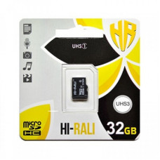 Карта пам'яті Hi-Rali 32GB microSDHC class 10 UHS-I U3 (HI-32GBSD10U3-00)