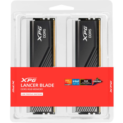 Модуль пам'яті для комп'ютера DDR5 32GB (2x16GB) 6000 MHz XPG Lancer Blade RGB Black ADATA (AX5U6000C3016G-DTLABRBK)