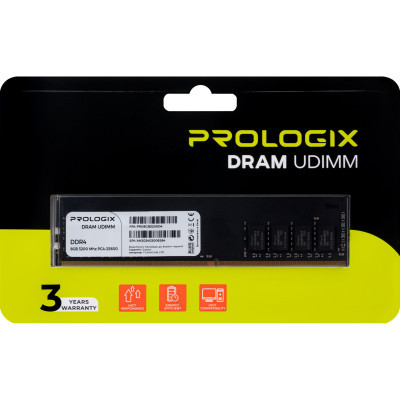 Модуль пам'яті для комп'ютера DDR4 8GB 3200 MHz Prologix (PRO8GB3200D4)