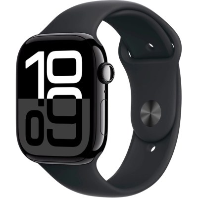 Смарт-годинник Apple Watch Series 10 GPS 46mm Jet Black Aluminium Case with Black Sport Band - S/M (MWWP3QH/A)
