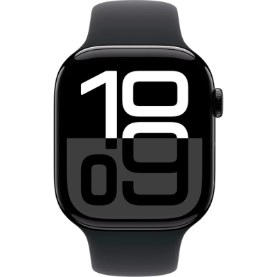 Смарт-годинник Apple Watch Series 10 GPS 46mm Jet Black Aluminium Case with Black Sport Band - S/M (MWWP3QH/A)