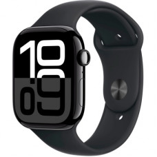 Смарт-годинник Apple Watch Series 10 GPS 46mm Jet Black Aluminium Case with Black Sport Band - M/L (MWWQ3QH/A)
