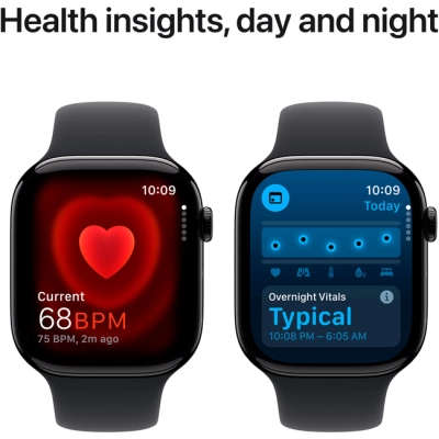 Смарт-годинник Apple Watch Series 10 GPS 46mm Jet Black Aluminium Case with Black Sport Band - M/L (MWWQ3QH/A)