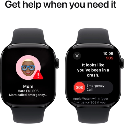 Смарт-годинник Apple Watch Series 10 GPS 46mm Jet Black Aluminium Case with Black Sport Band - M/L (MWWQ3QH/A)