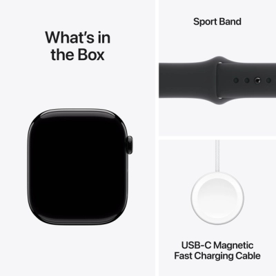 Смарт-годинник Apple Watch Series 10 GPS 46mm Jet Black Aluminium Case with Black Sport Band - M/L (MWWQ3QH/A)