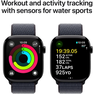 Смарт-годинник Apple Watch Series 10 GPS 46mm Jet Black Aluminium Case with Ink Sport Loop (MWWR3QH/A)